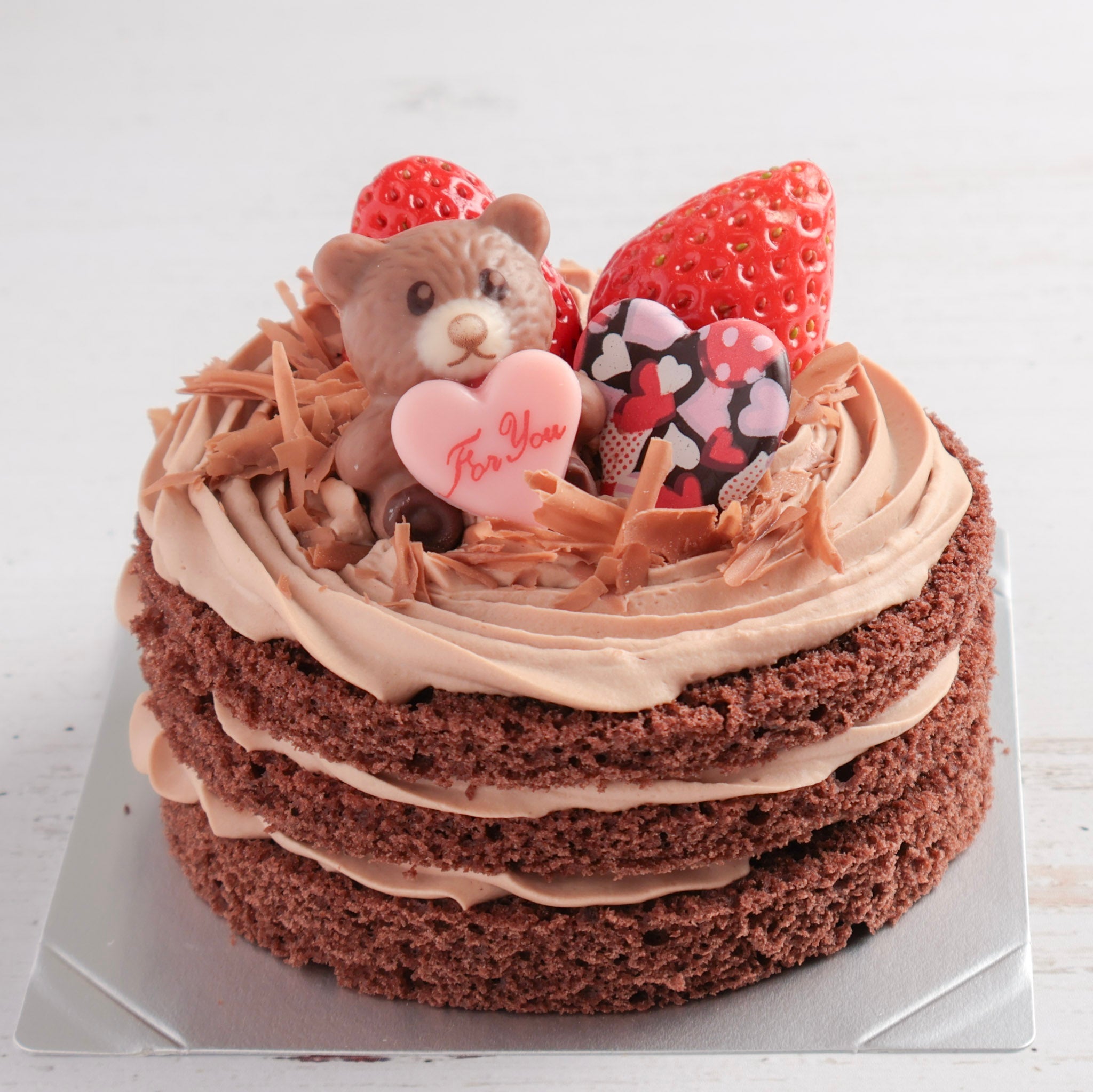 レジン　ヘアゴム　ストロベリーチョコケーキ　バレンタイン 生チョコベア｜バレンタイン限定ミニケーキ（店頭受取・予約受付中