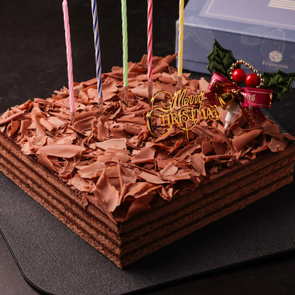 クリスマス チョコレートケーキ ボヌール・カレ｜4～6人用 冷蔵ケーキ［ギフト・スイーツ］ [冷]（全国配送）