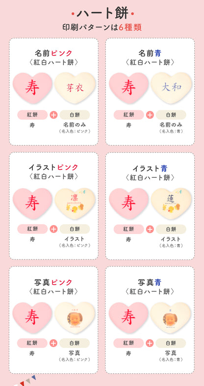 一升餅セット｜名入れ無料の紅白餅［1歳誕生日祝い・背負い餅・選び取りカード付き］ [冷]（全国配送）